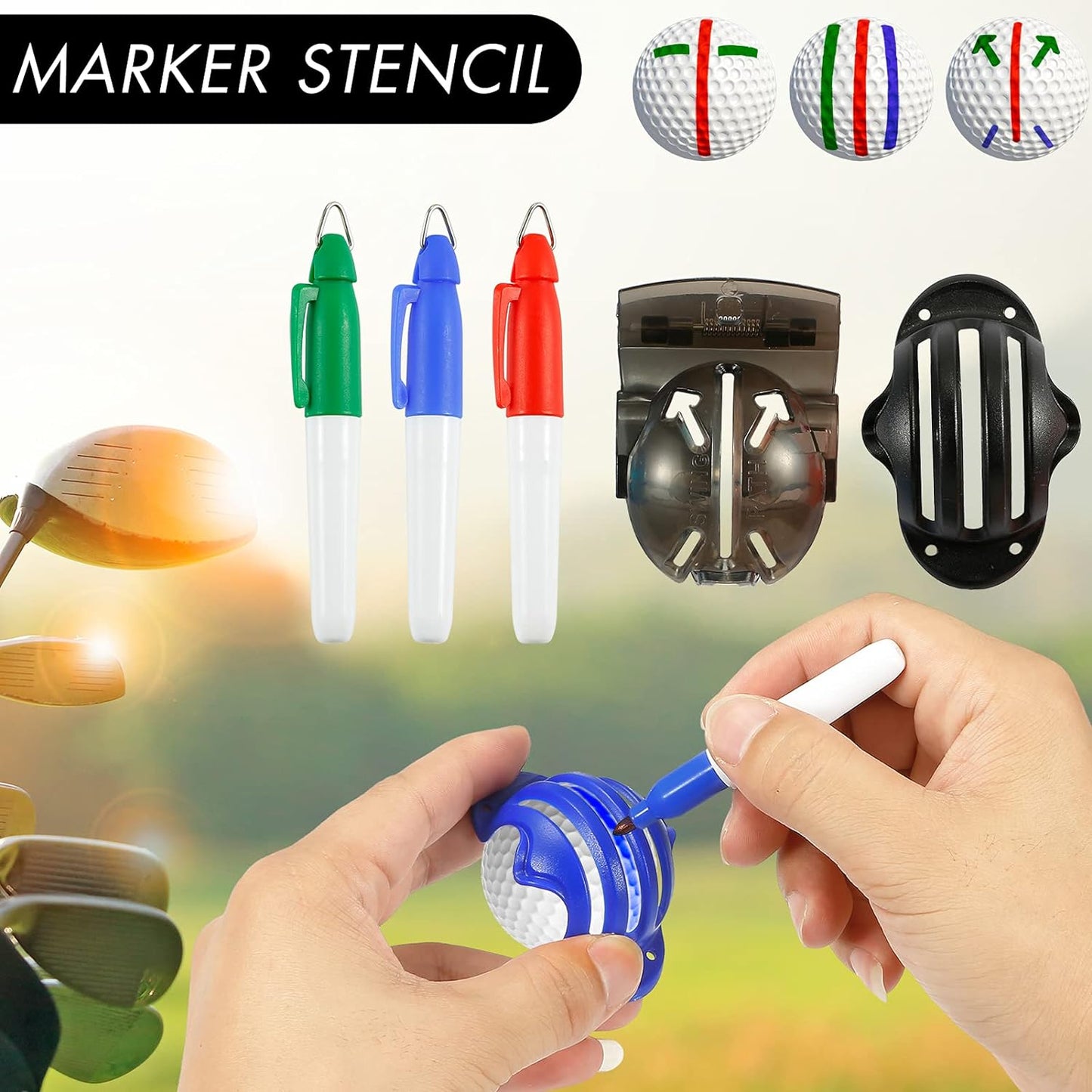 Accessories Set - PRO Retractable Club Brush, Microfiber Waffle Pattern Towel, Divot Repair Tool, Ball Marker - Club Cleaning Kit, Accessories for Men