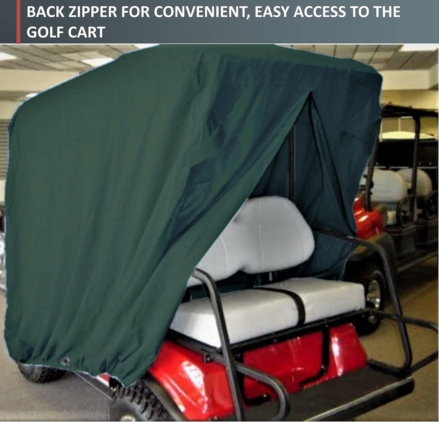 Heavy Duty 4 Passenger Golf Cart Storage Cover Premium Protection for All Weather - Fits 80" Roofs for E Z GO, Club Car, Yamaha G Models, and GEM E2 (Grey, Taupe, or Green)