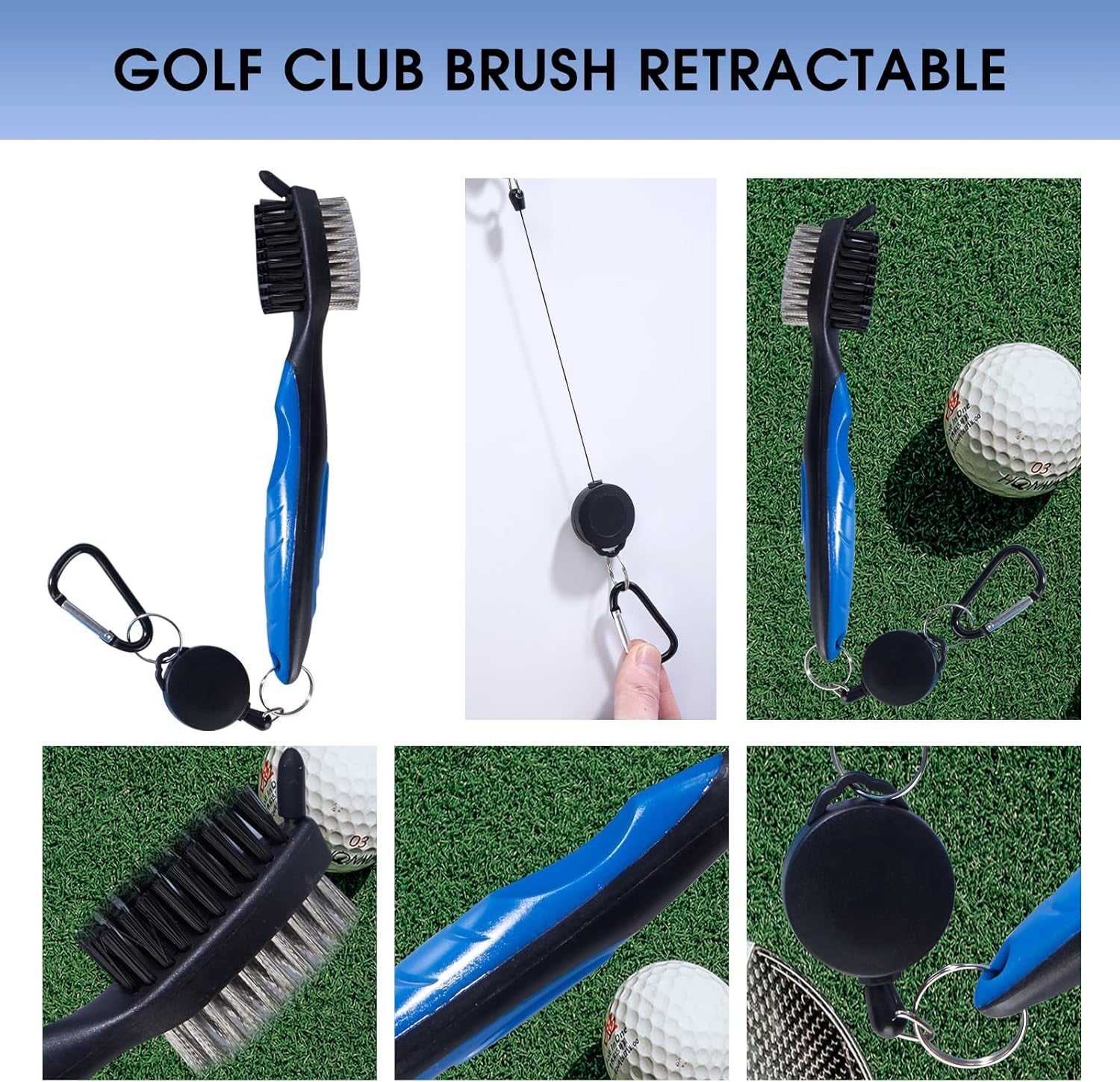 Golf Club Cleaner and Tool Accessories,Comes with a Golf Towel, Golf Club Brush,Golf Club Groove Sharpener,Golf Ball Marker,Mini Golf Score Shot Stroke Counter