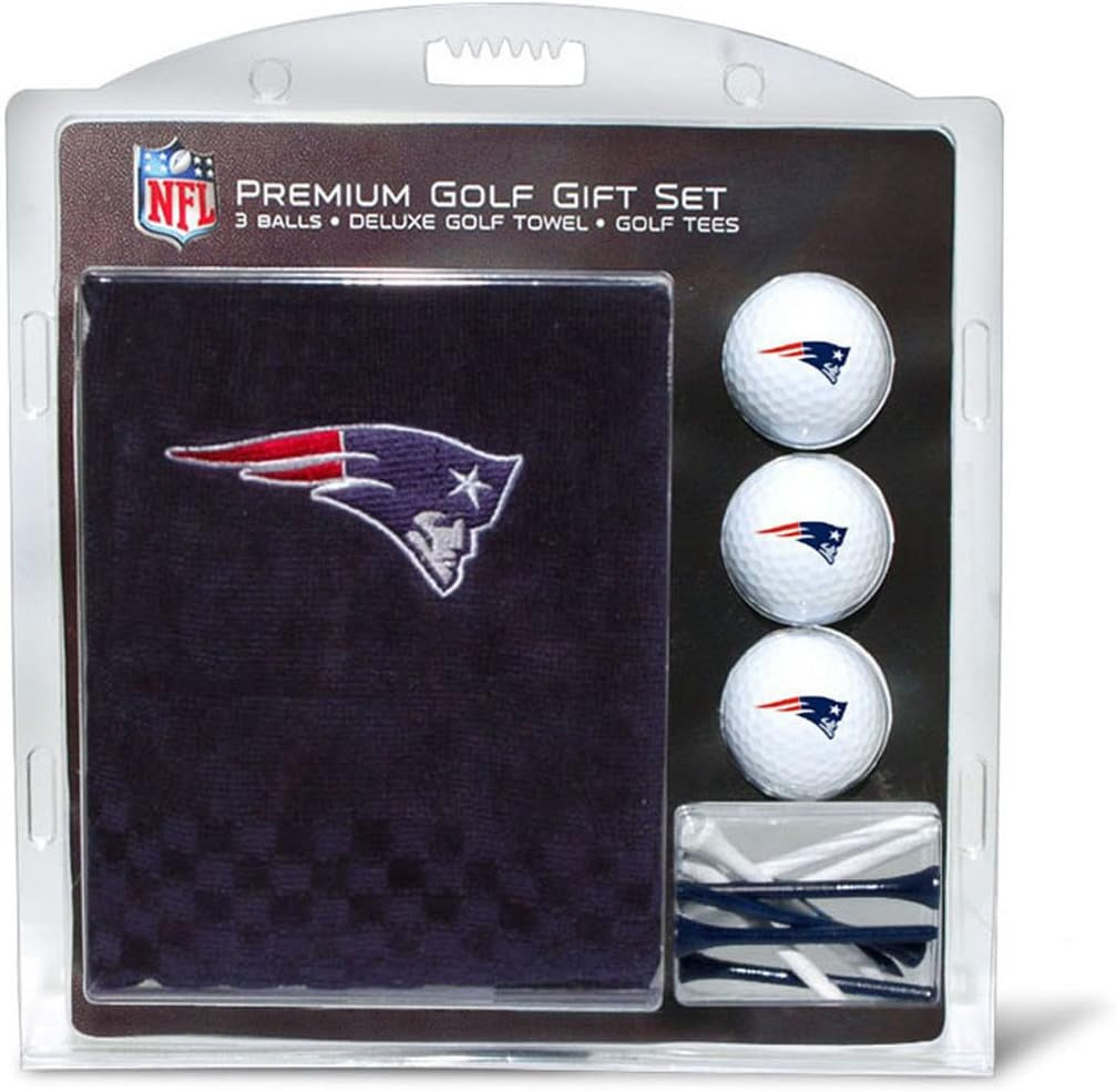 Premium NFL Golf Gift Set: Embroidered Deluxe Golf Towel, 3 Golf Balls, and 14 Golf Tees (2-3/4" Regulation)