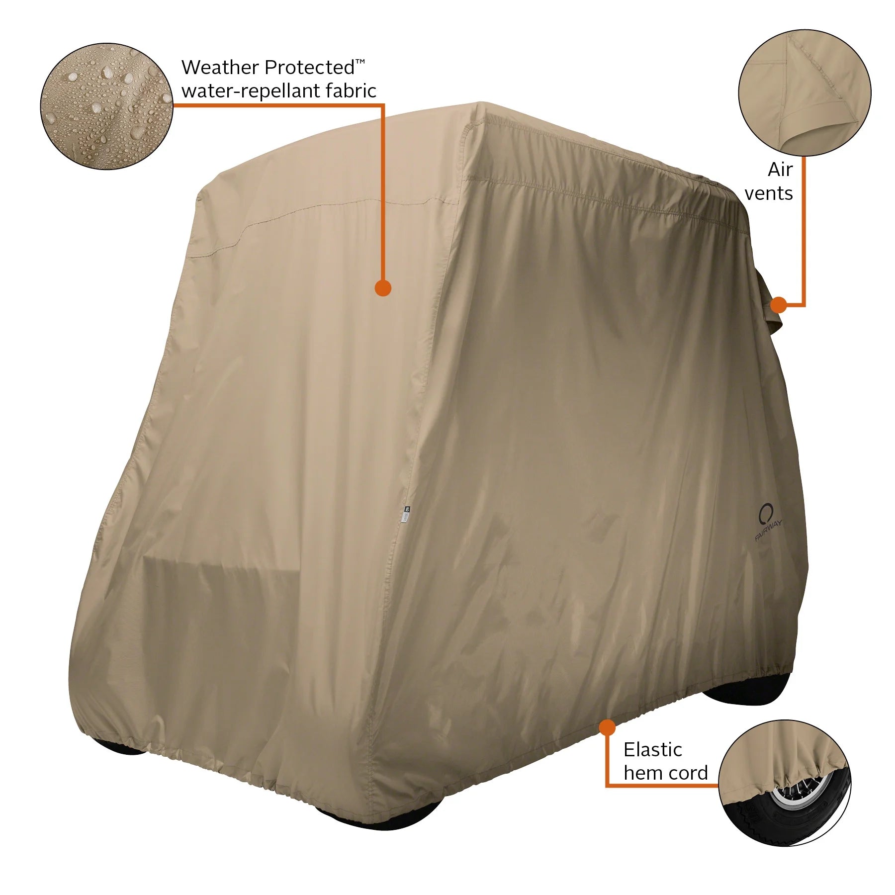 Fairway Long Roof 4-Person Golf Cart Cover