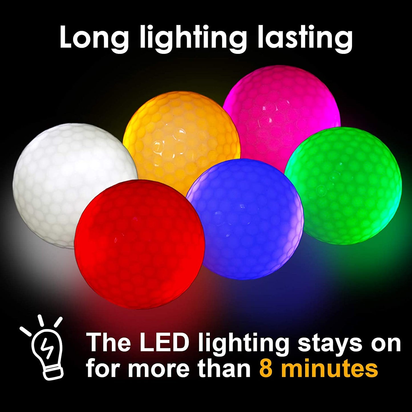 Glow Golf Balls, LED Night Glow in the Dark Golf Balls Flashing Light up for Sport Multi Colors of Blue, Green and Red-Pack of 3 with 3Pcs Tees