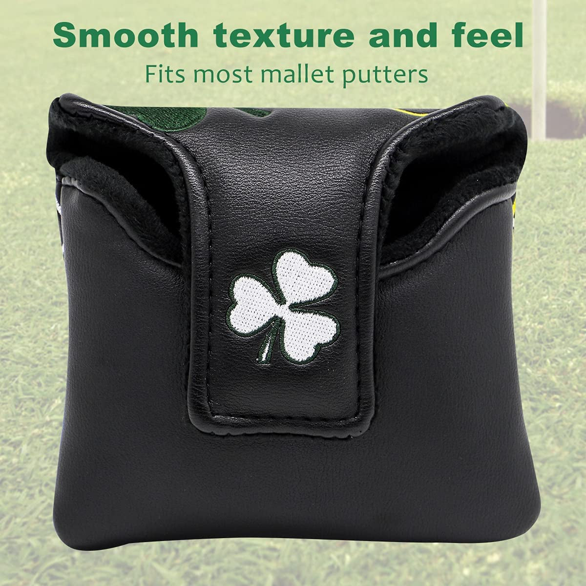 Heel Shaft Golf Square Mallet Putter Cover Headcover Magnetic, Golf Club Protector for Taylormade Spider Mallet Putter