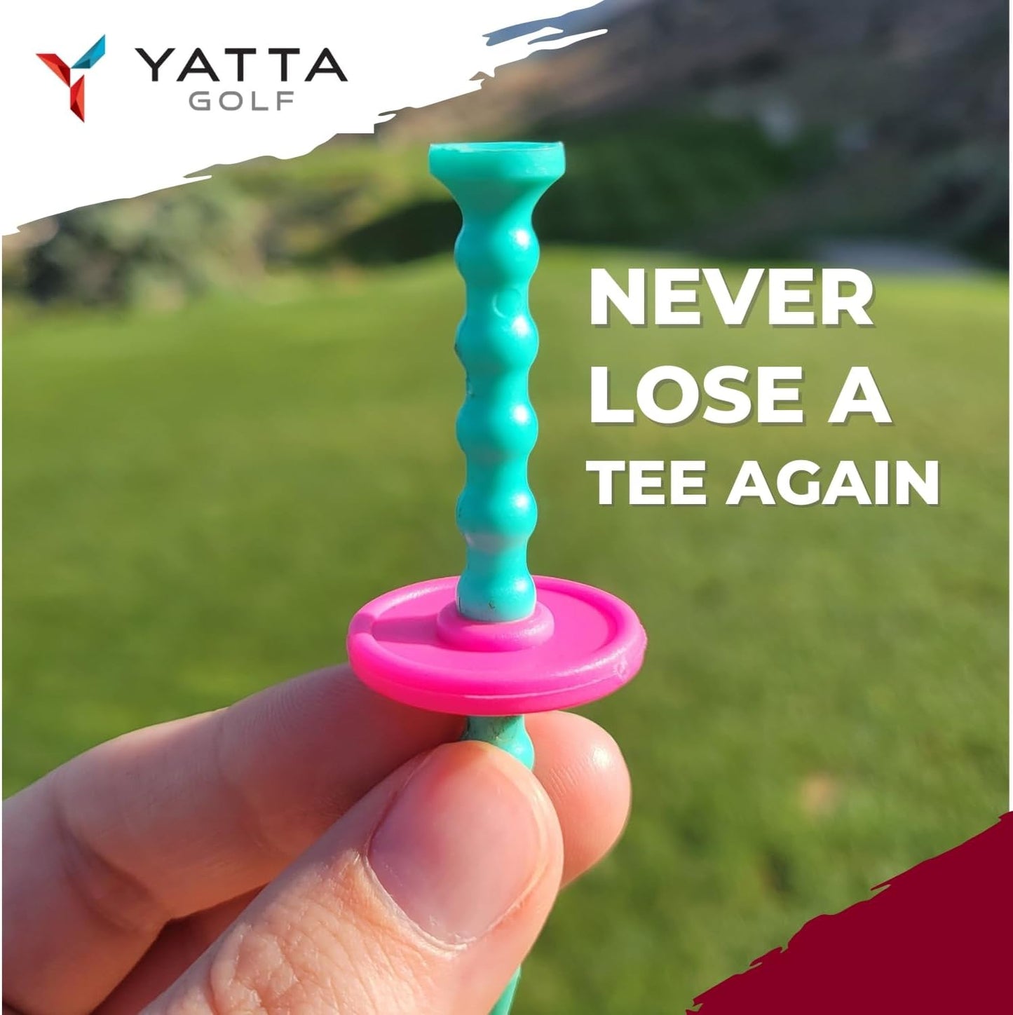 YATTA Golf Telos Premium Golf Tees, Adjustable & Durable Golf Tees, Tee off with Greater Consistency and Shoot Better Scores