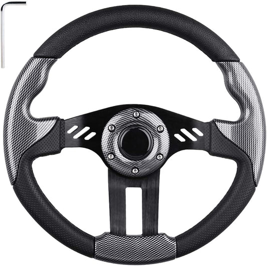 Golf Cart Steering Wheel or Adapter Fit Golf Cart Club Car EZGO Yamaha Universal Steering Wheel or Adapter for Club Car DS and Precedent (Steering Wheel Black)