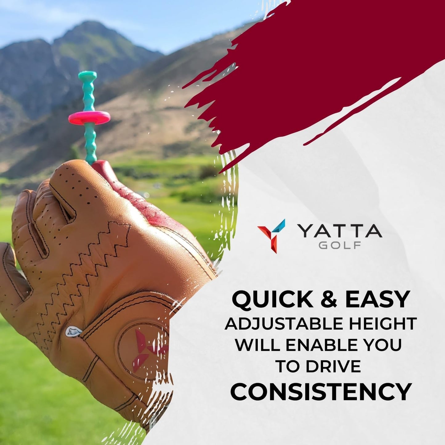 YATTA Golf Telos Premium Golf Tees, Adjustable & Durable Golf Tees, Tee off with Greater Consistency and Shoot Better Scores