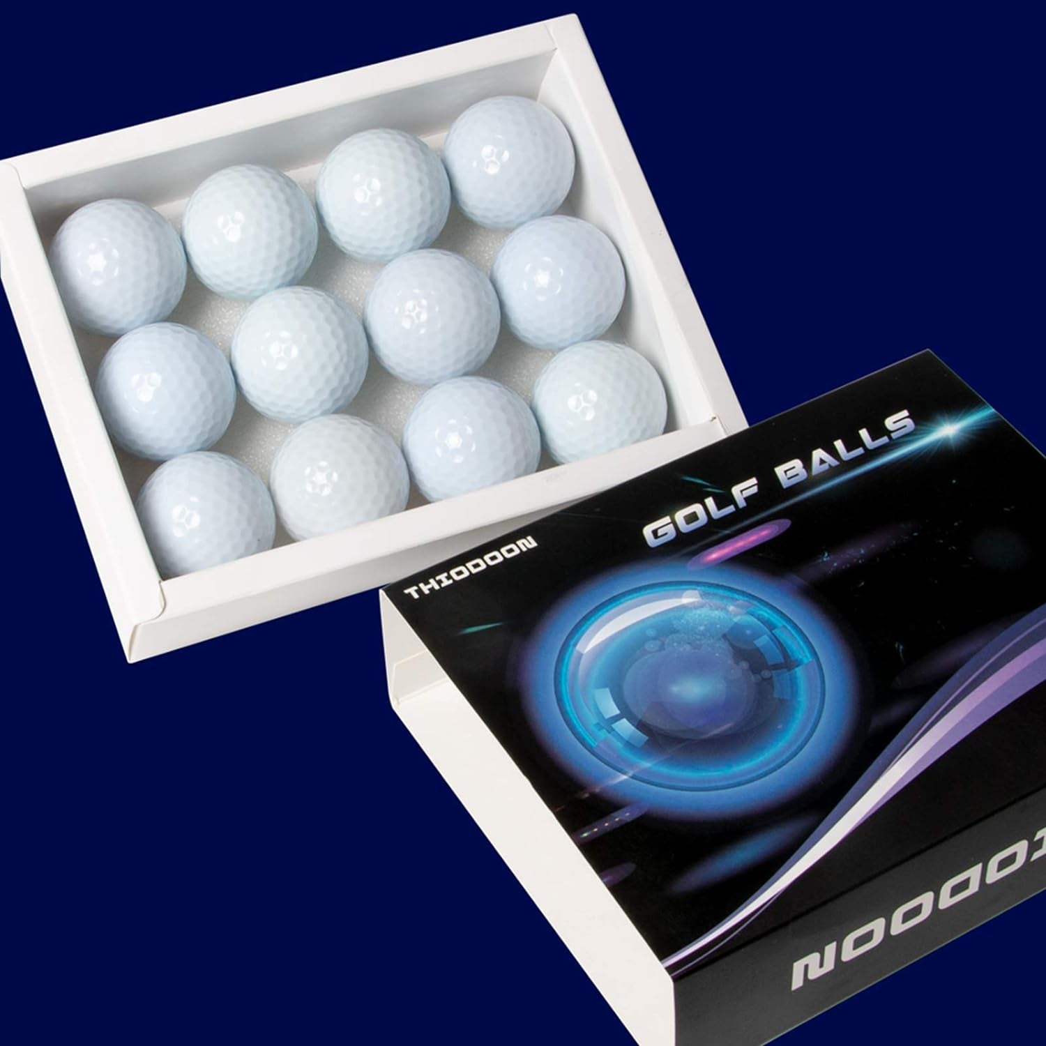 Glow in the Dark Golf Balls Light Activated 7 Colors Light up LED Golf Balls No Timer Stay Lit Easy to Turn on and off with Flashlight Glowing Golf Balls for Night Golfing 6 Pack