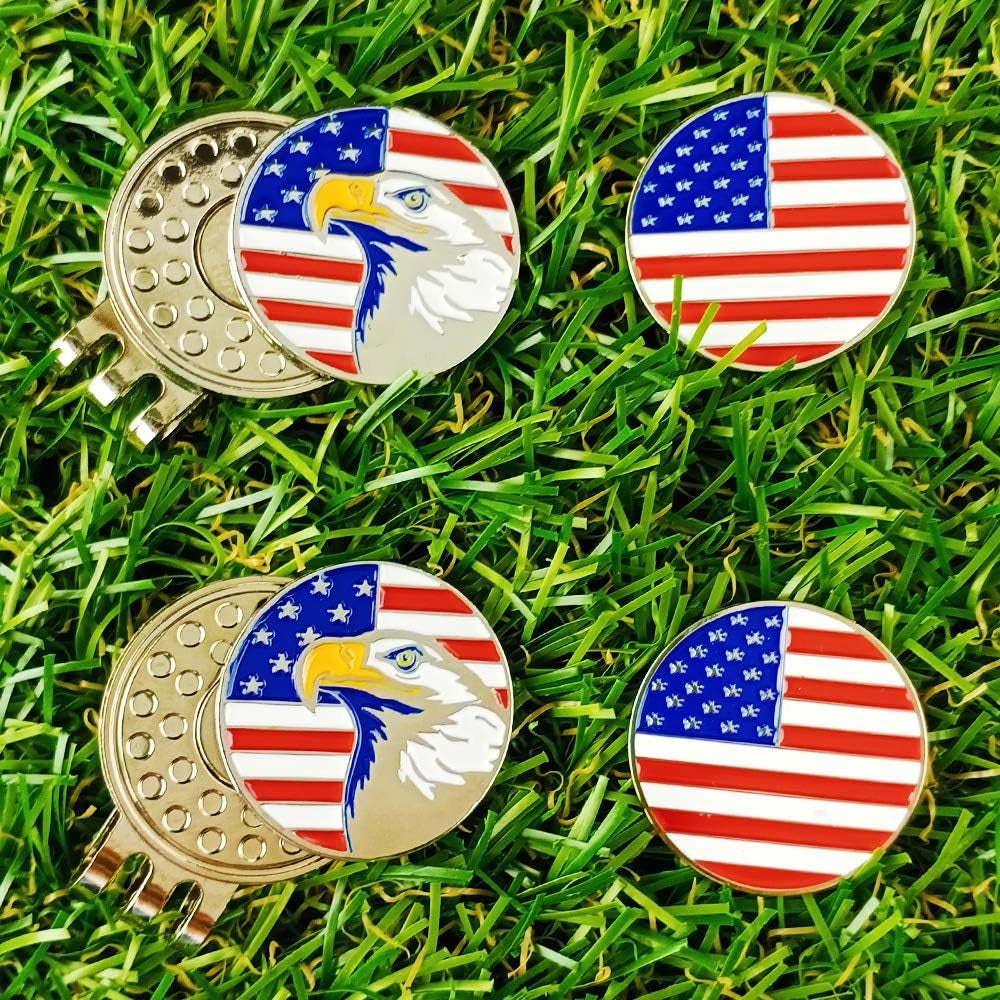 Golf Ball Markers with Hat Clips Value Sets for Men Women Golfer, Removable Attaches Easily to Golf Cap Premium Gifts