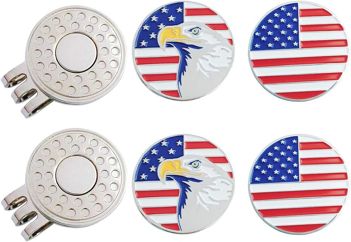 Golf Ball Markers with Hat Clips Value Sets for Men Women Golfer, Removable Attaches Easily to Golf Cap Premium Gifts