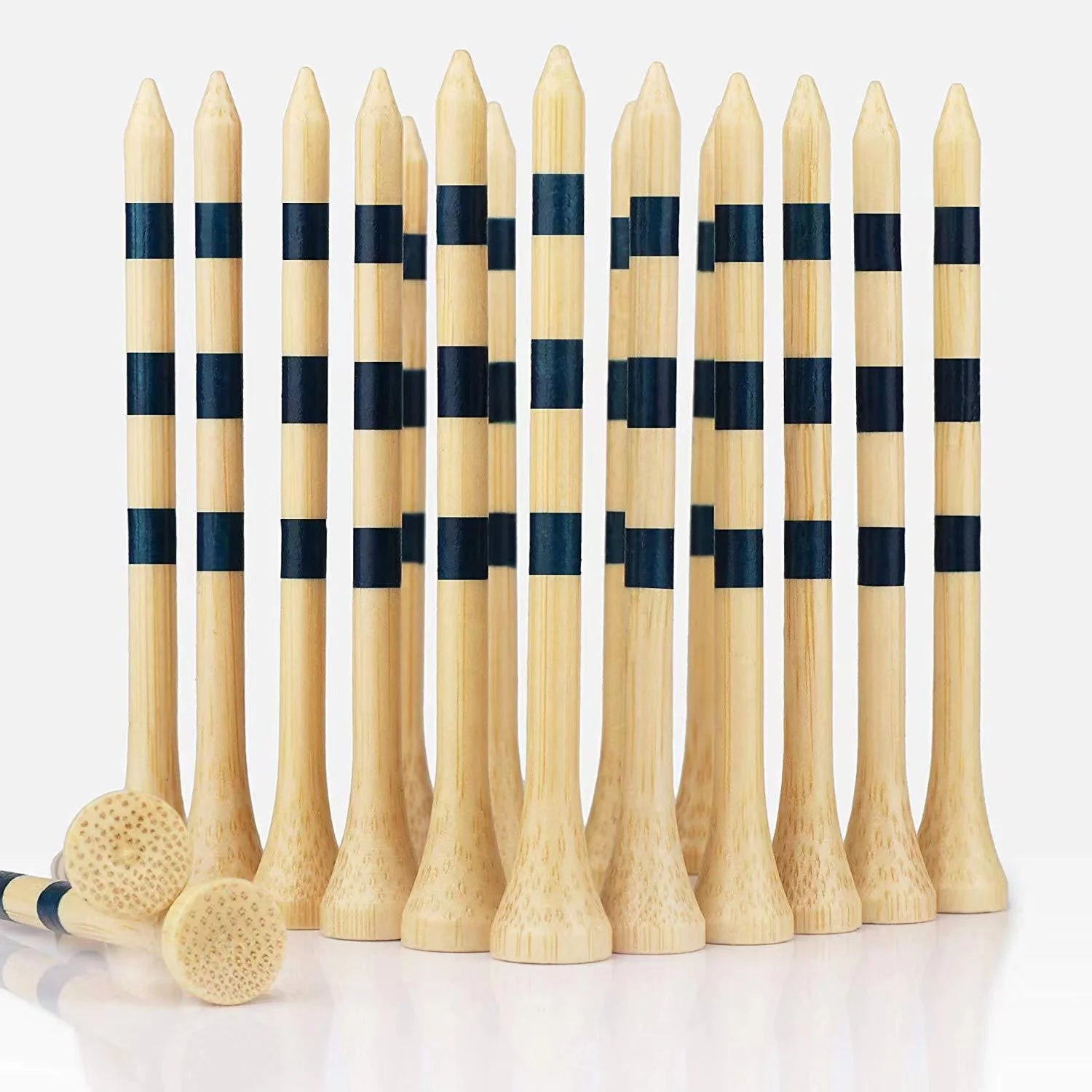 Bamboo Golf Tees Pack of 50, Four Size Options (3-1/4",2-3/4",2-1/8",1-1/2"Available) - Biodegradable, Stable Golf Tees