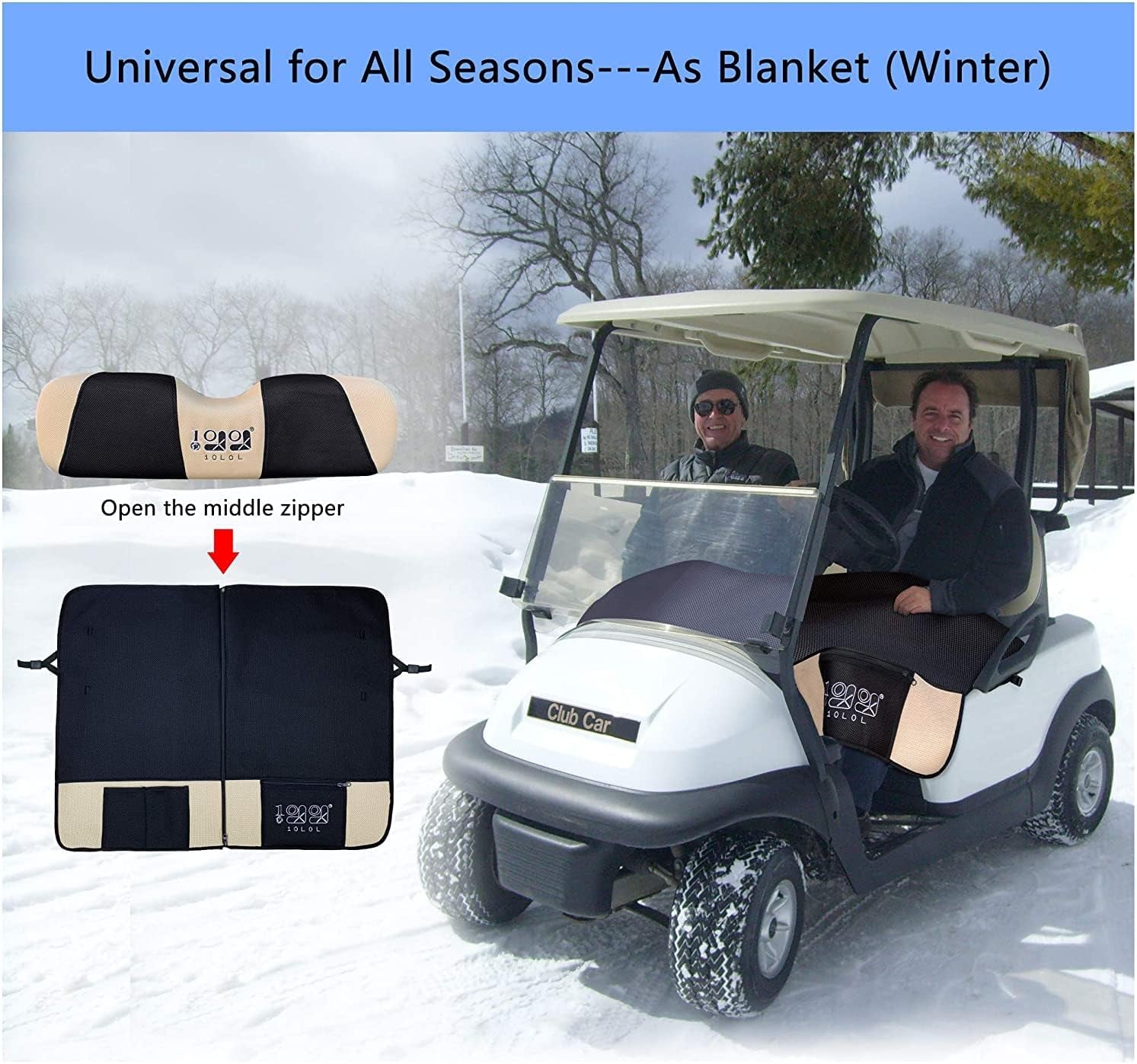 Golf Cart Seat Covers, Comfortable Golf Cart Seat Blanket Warm for Club Car DS Precedent & Yamaha, Seat Cushion Covers Golf Classic Essential Accessories Golf Cart Seat Blanket