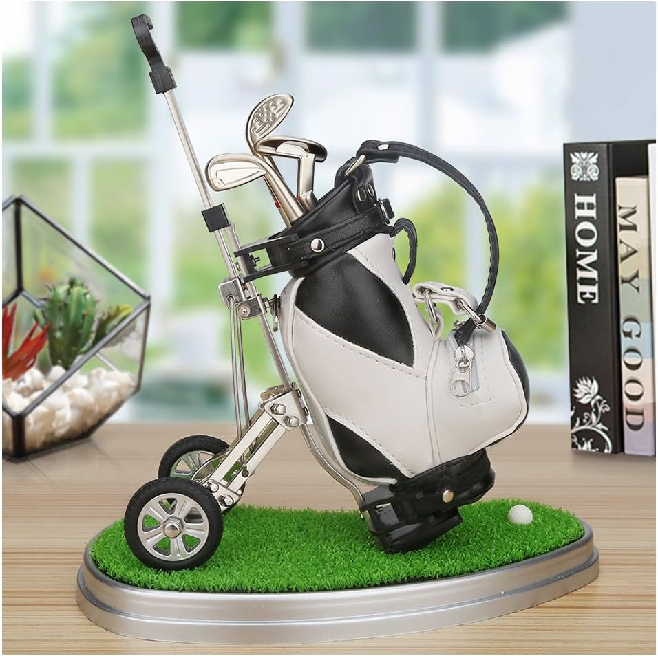 Golf Pen Holder with 3 Pieces Golf Club Pens Set Unique Golf Golf Desk Decor Gifts Souvenirs for Men