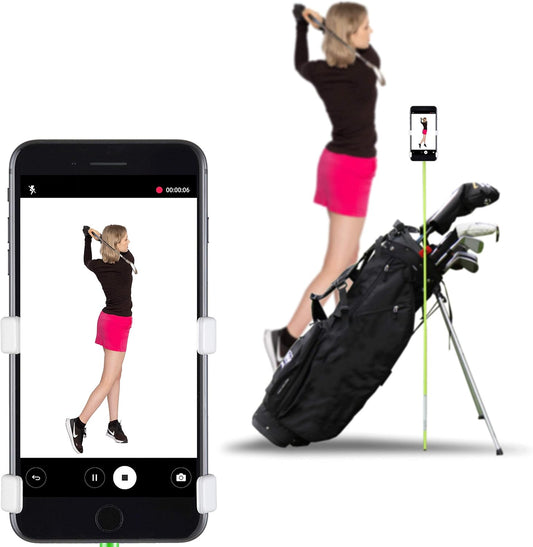 Selfiegolf Record Golf Swing - Cell Phone Holder Golf Analyzer Accessories | Winner of the PGA Best Product | Selfie Putting Training Aids Works with Any Golf Bag and Alignment Stick