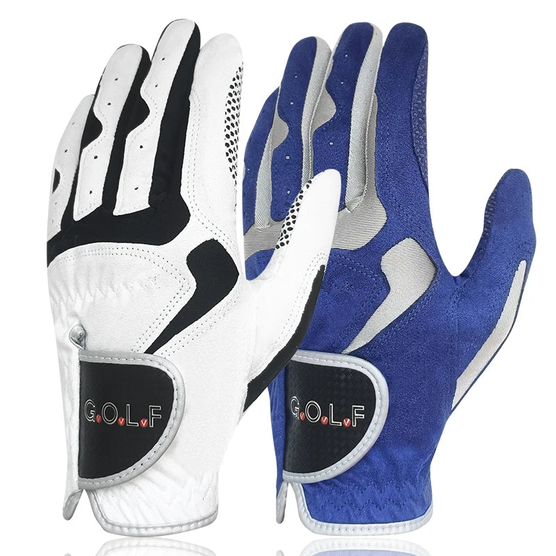 Men'S Golf Glove One Pc 2 Color Options Improved Grip System Cool Comfortable Blue White Color Left Right Hand NEW