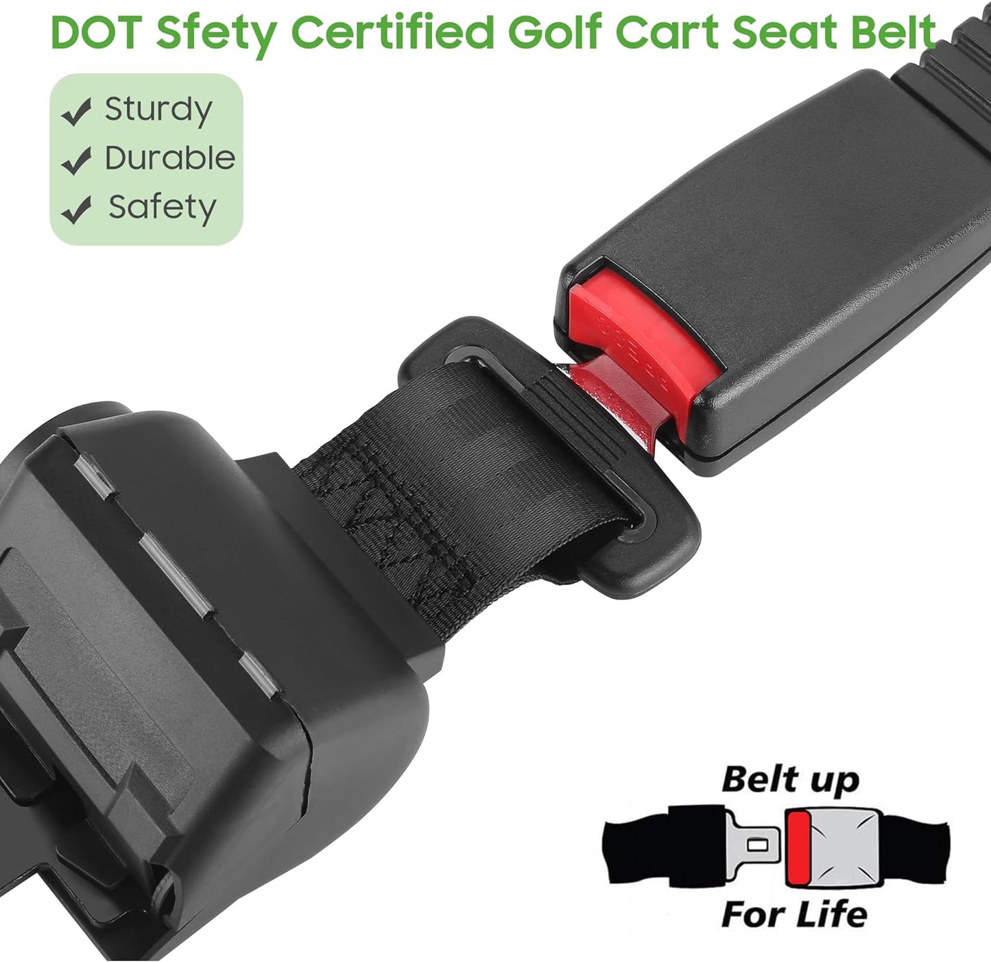 Retractable Golf Cart Seat Belts(47.64"), Universal Seat Belts for Yamaha EZGO, Club Car, Go Kart, UTV, 2 Pcs Retractable Seat Belts for Golf Cart Frond and Rear Seat