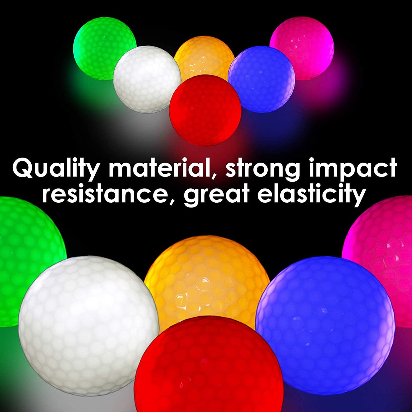 Glow Golf Balls, LED Night Glow in the Dark Golf Balls Flashing Light up for Sport Multi Colors of Blue, Green and Red-Pack of 3 with 3Pcs Tees