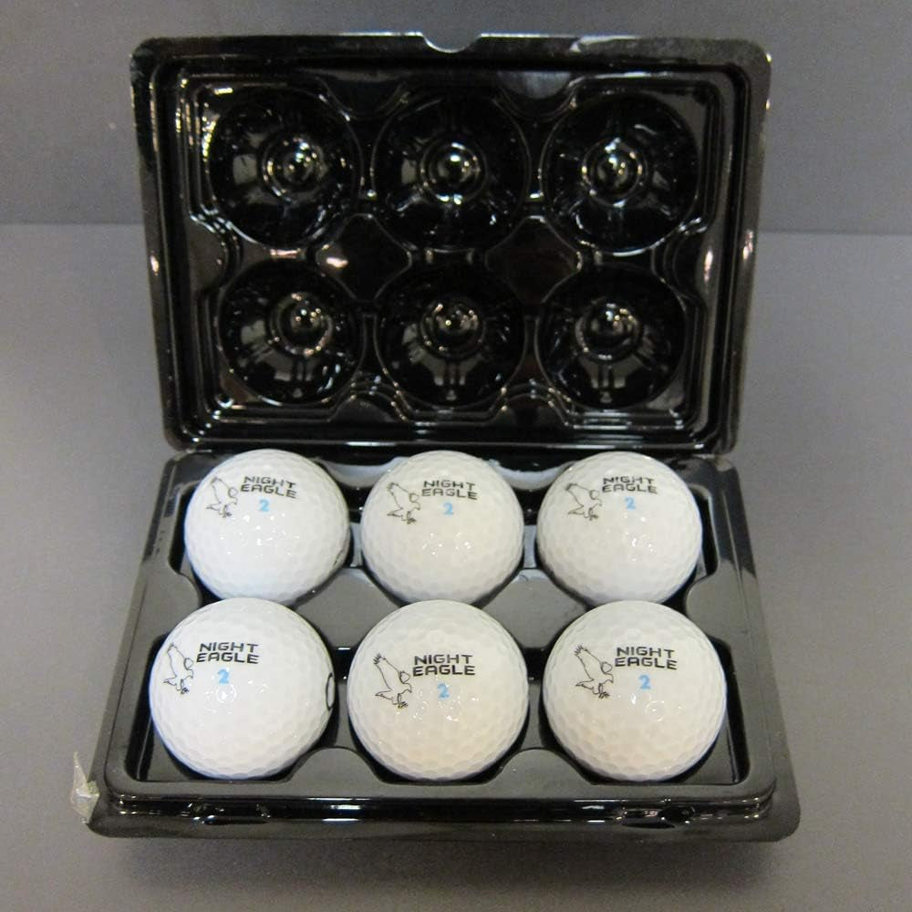 Light up LED Golf Balls (6 Ball Pack) - Professional Glowing Golf Balls with Internal LED Lights